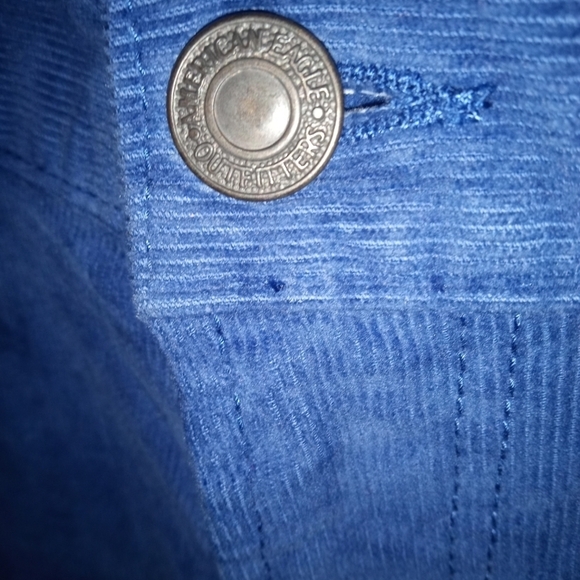 Corduroy Jeans Retro American Eagle Blue Straight Streetwear 80s Vibes 34x34 - Picture 6 of 10